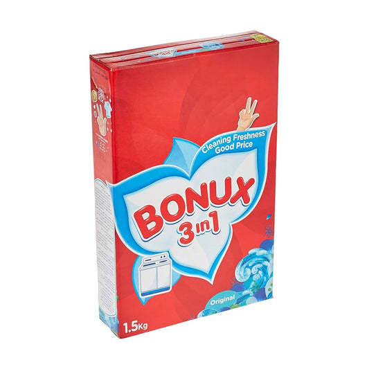 Bonux Original 3 In 1 Detergent Powder - 1.5 Kg | B.5410076216444 (RM/MS/MN-TX)