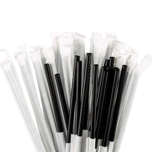 Black Disposable  Straight Straws 250 PCS | B.20049486 (ENM/EEI/EHO-TX)