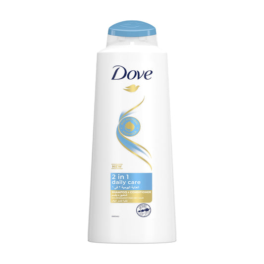Dove 2 in 1 Shampoo & Conditioner for dry hair, Daily Care, nourishing care for up to 100% softer* hair, 600ml | B.6281006423589 (OMS-OMH-OIS (NSH-TX))