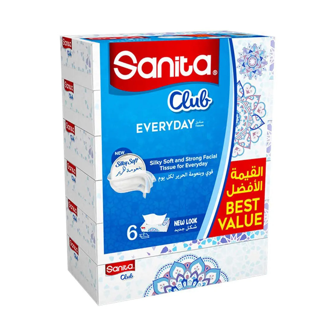 Sanita Club Facial Tissue 76 Sheets × 6 Box | B.6281017213582 (RM/ME/MA-TX)