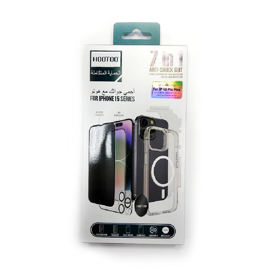 HOOTOO | 7 in 1 Full Protection Package | IPhone 15 Pro Max (LP/UP/BV)