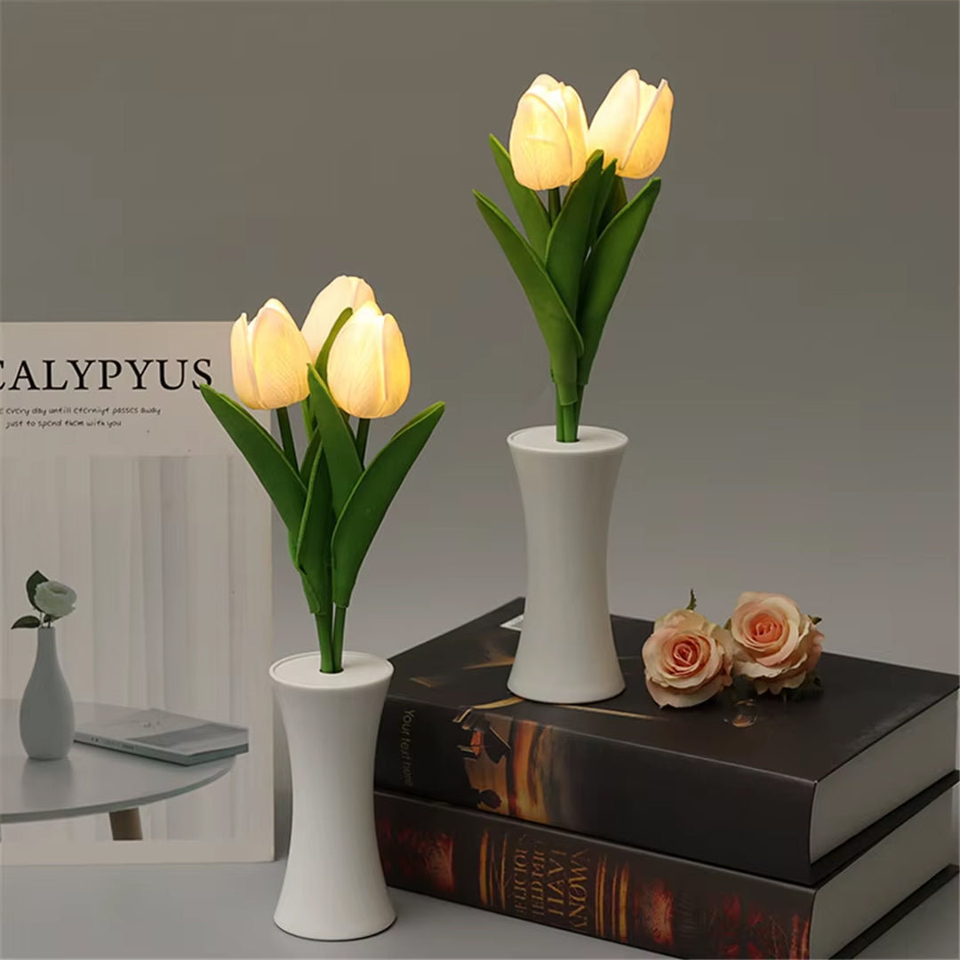 Tulips Artificial Flowers LED Night Light Bouquet Light Bedroom Bedside Dormitory Decoration Atmosphere Light Home Table Lamp | B.99940102 (SI/OS/OO-TX)