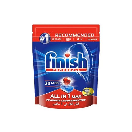 Finish Regular Powerball Dishwasher Detergent All In One Max Tablets For Powerful Clean Everytime, 20 Tabs | B.99884116 (OOE-OOR-ONS)