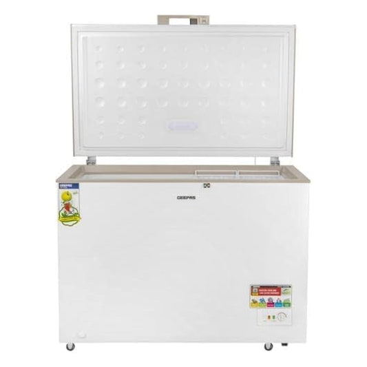 Geepas 11.2 Cubic Feet Chest Freezer Storage Capacity 316 Ltr with Highly Efficient Monolithic Foaming and Compressor Switch Off Function | Model No GCF3702WSH with 2 Years Warranty | B.99944155 (OOSS-OONS-OOCS)