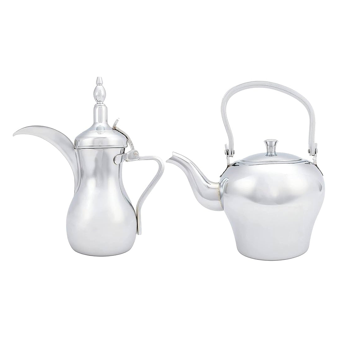 Basurrah 2 PCS Tea Kettle (1.6L) + Della Pot (36OZ) Stainless Steel | B.6891922239586 (OCH-OHS-OAM)