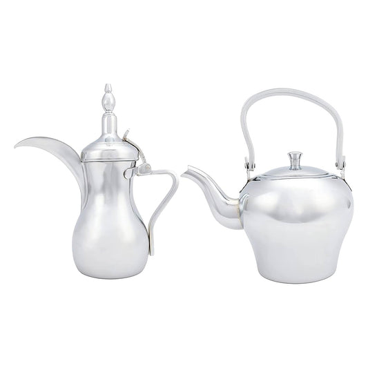 Basurrah 2 PCS Tea Kettle (1.6L) + Della Pot (36OZ) Stainless Steel | B.6891922239586 (OCH-OHS-OAM)