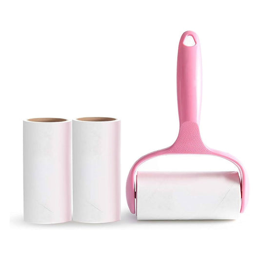 Sticky Lint Roller Set Pet Hair Remover Paper Roller Brush with a Handle and 3 Roller | B.99933098 (EA/EM/CS-TX)