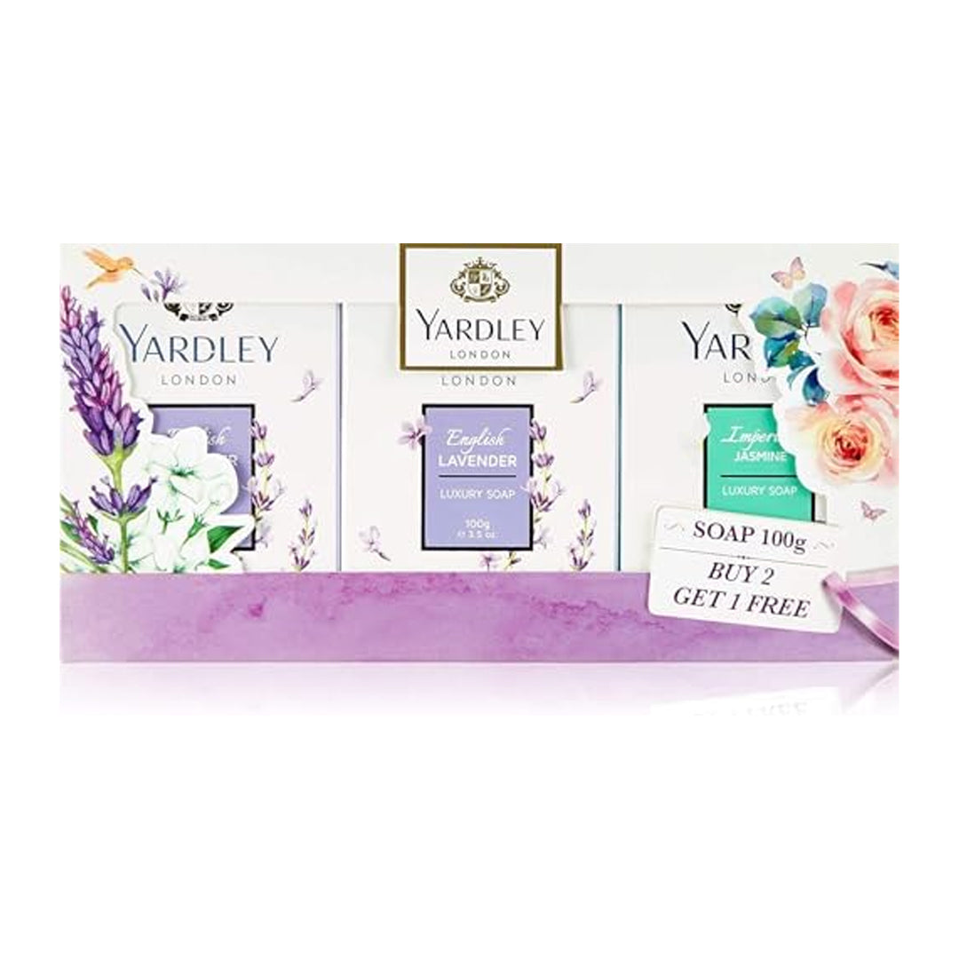 Yardley London Soap, Long Lasting, Rich And Creamy Lather, Beautiful Scented Fragrance, 100 gm X 3PCS | B.99950354 (CA/CM/HS)