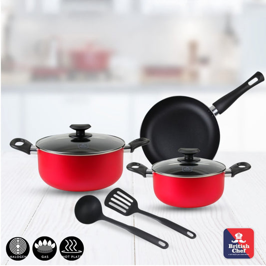 British Chef Nonstick Cookware Set 7pcs BC131 | B.6287023185462 (IH-IR-OSS)