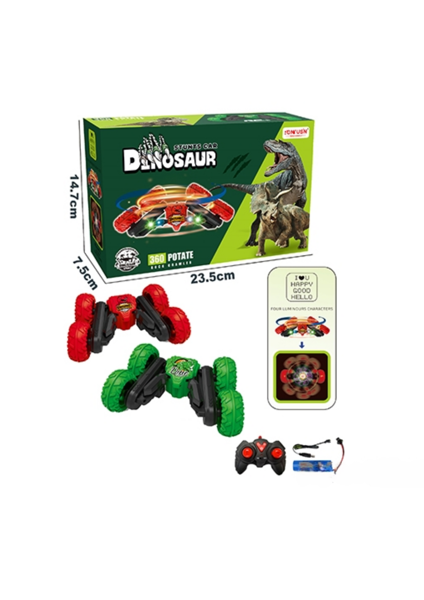 DINOSAUR STUNT CAR 0542 6640-1 EM-CS-CN-TX 4148-4