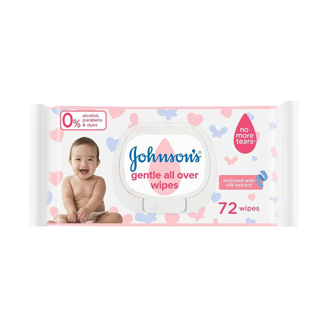 Johnson's Baby Wipes - Gentle All Over, Pack of 72 wipes | B.3574661422381 (HM/AS/AN-TX)