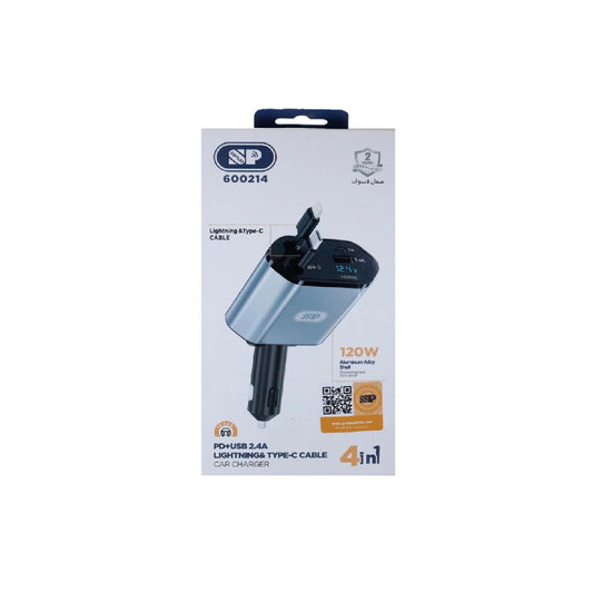 Isnup SP Lightning & Type-C Cable Car Charger (FF/BV/TT)