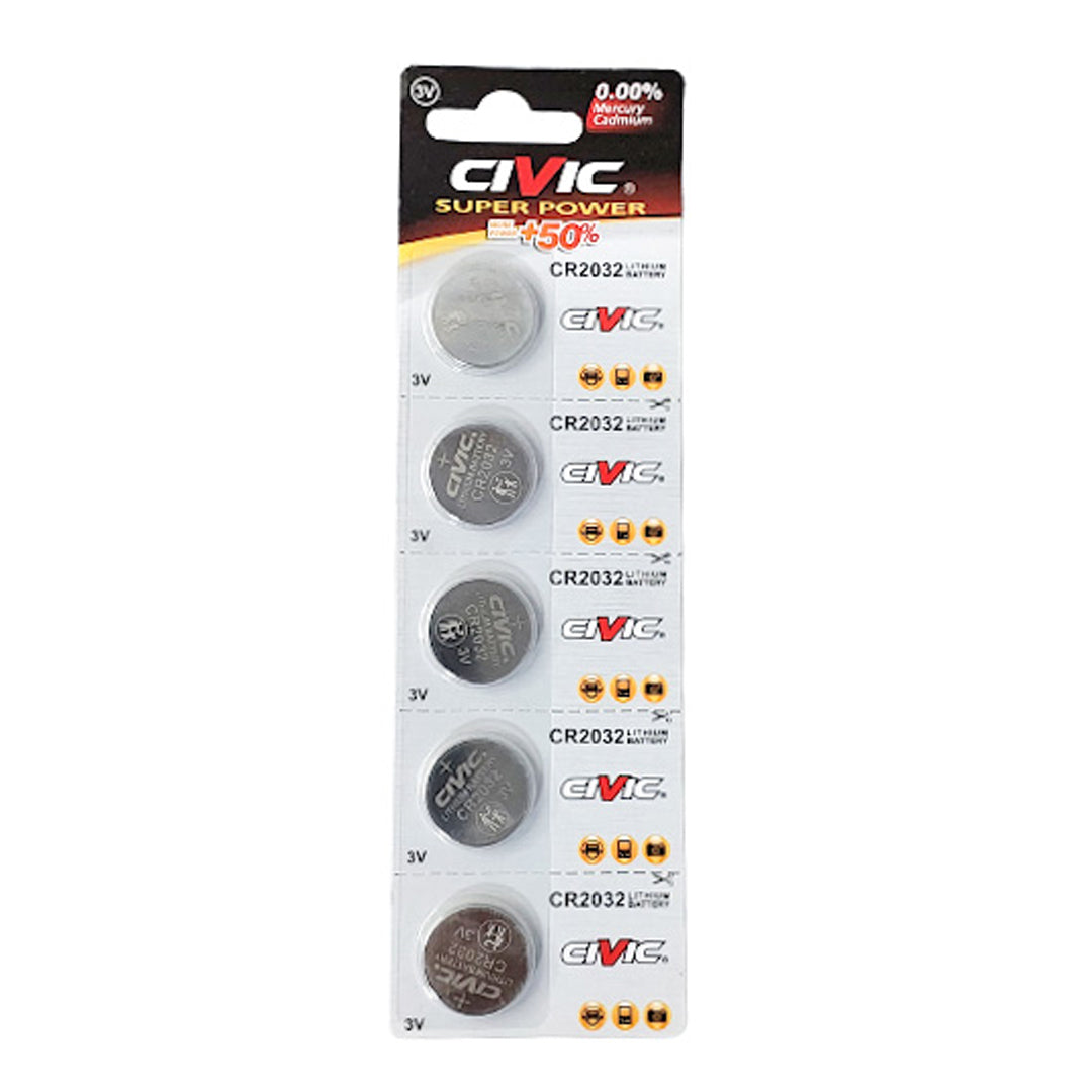 CIVIC Super Power CR2032 Lithium Battery 5PCS | B.99878597 (SC-SH-SA)