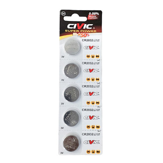 CIVIC Super Power CR2032 Lithium Battery 5PCS | B.99878597 (SC-SH-SA)