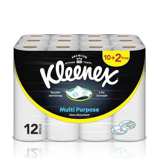 Kleenex Multi Purpose Kitchen Tissue Paper Towel, 2 PLY, 12 Rolls x 40 Sheets | B.99871246 (AN/AA/AI-TX)