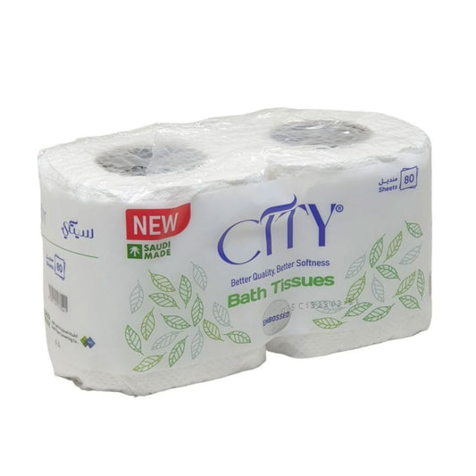 City Bath Tissues - 80 Sheets - 2 Rolls | B.6281101533541 (NE/NH/NM-TX) 24PCS