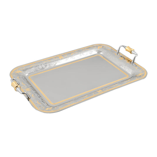 Rectangular Tray with Handles - Gold - Stainless Steel 35x25cm | B.4892221207131 (OES-OEH-OCS)