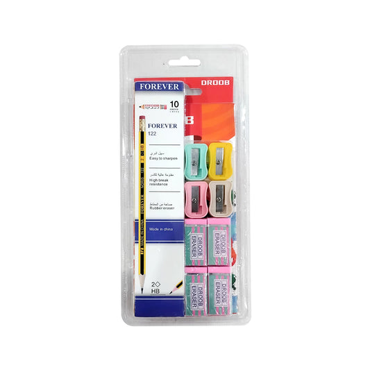 4 in 1 Stationary Set 30Pcs (Color Pencil, Pencil, Eraser, Sharpner) | B.6902163016123 (SM-SI-OS-TX)