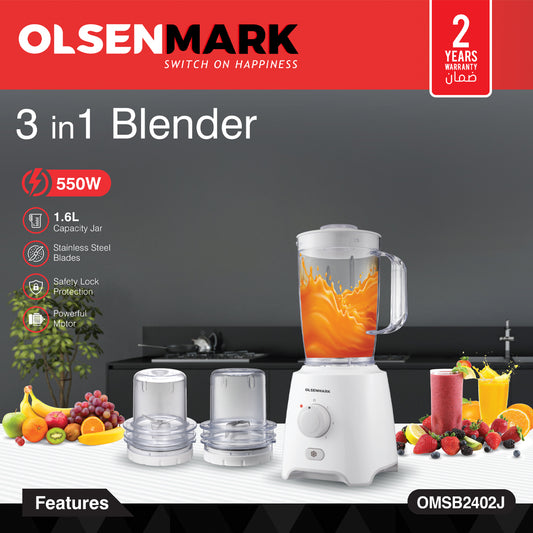 Olsenmark 3in1 Blender OMSB2402J 550W | B.6294016352329 (MR-IN-IR)