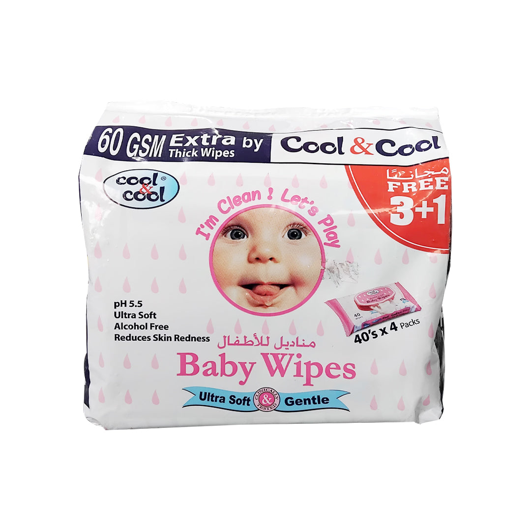 60 gsm Extra By Thick Wipes Cool & Cool 40's X 4 Packs | B.99944834 (EH/ER/CS-TX)