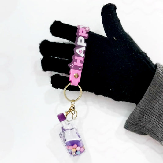 Girls Women Interesting Help Relax Floating Baby Moving Sand Bottle Keychain | B.99940416 (EC/EA/EM)