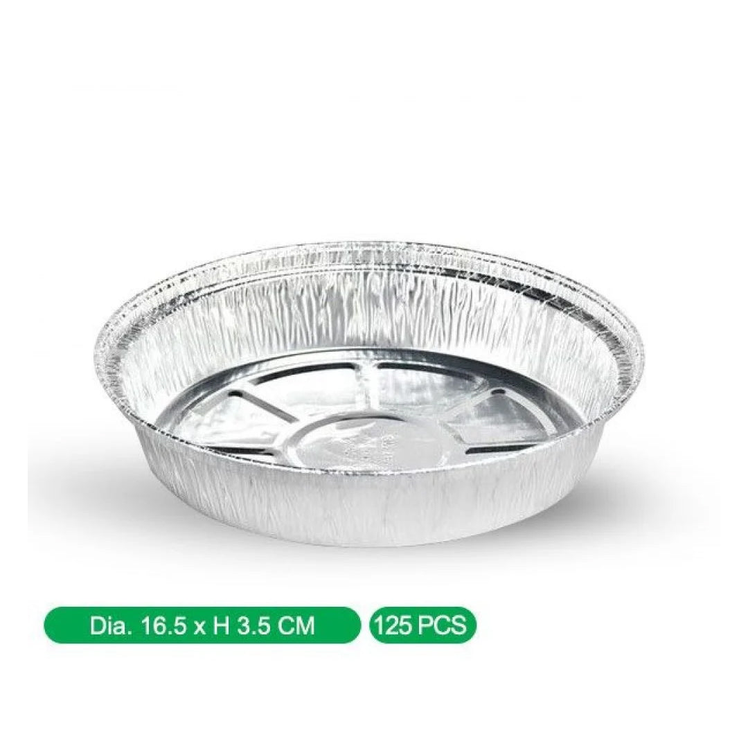 Abosaham 5047LS Aluminum Container with Lid 16.5cm x H3.5cm 125PCS | B.20048887 (ORN/ORM/OMC)