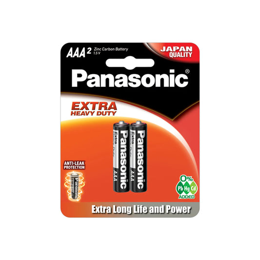 Panasonic R03PT/2B Extra Heavy Duty Size AAA (Pack of 2) Battery 1.5V | B.5410853052944 (NM-ES-EN)