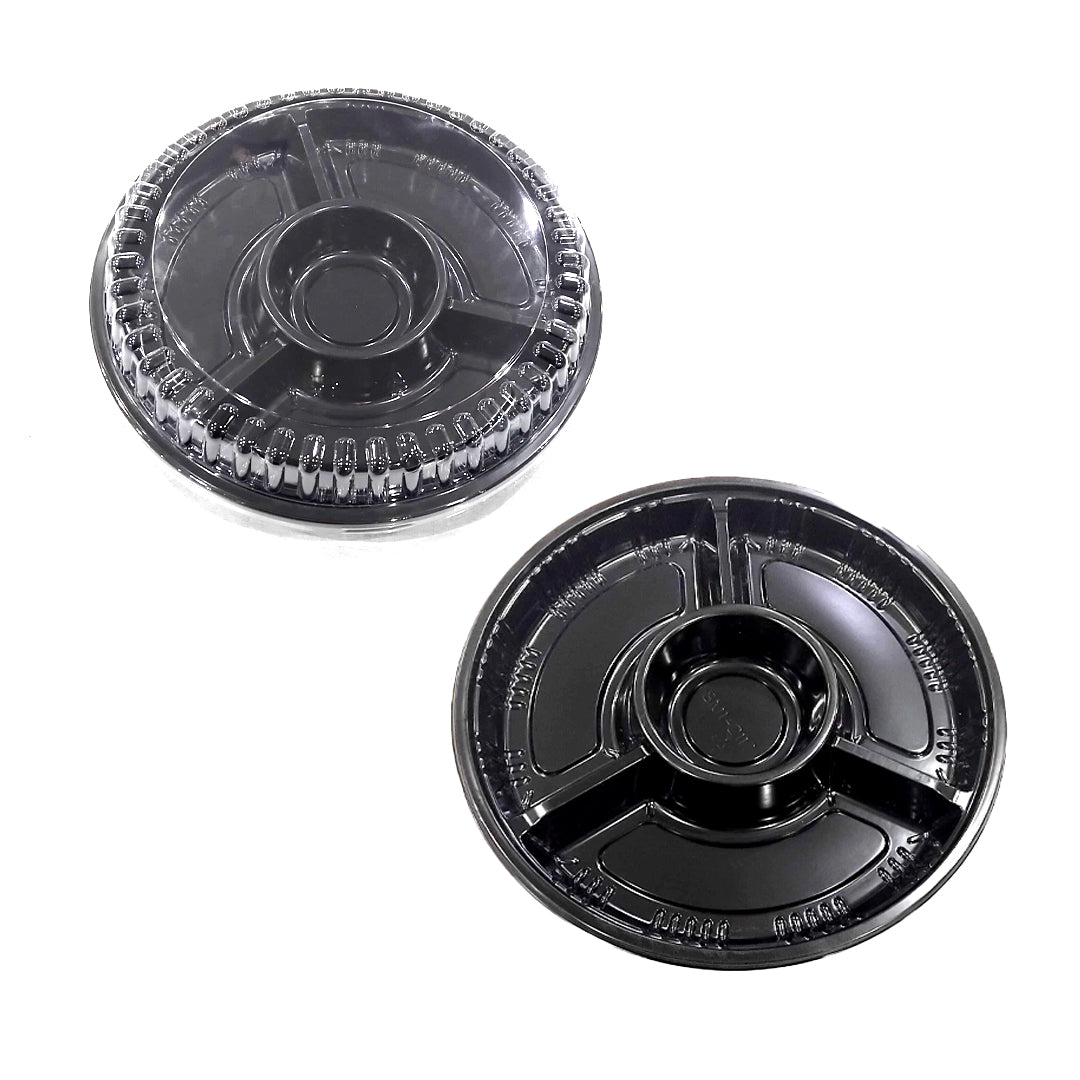 Round Compartment Trays with Lids (2117) 27cm 25PCS | B.99946203 (EAS/TX)