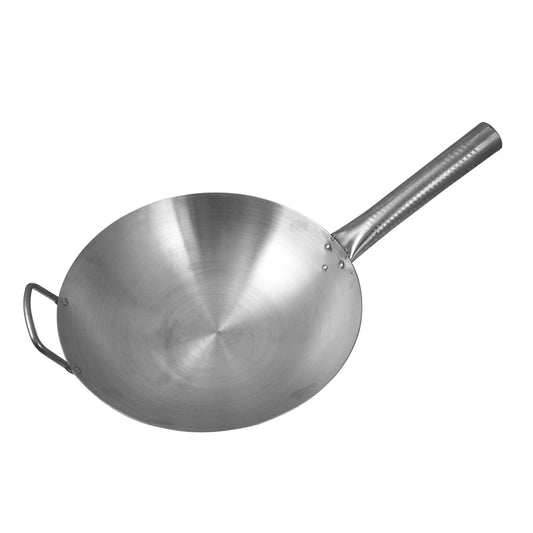 Stainless Steel Wok 32cm Thick High Quality Chinese Handmade Wok | B.99933760 (NH-NM-ES-TX)