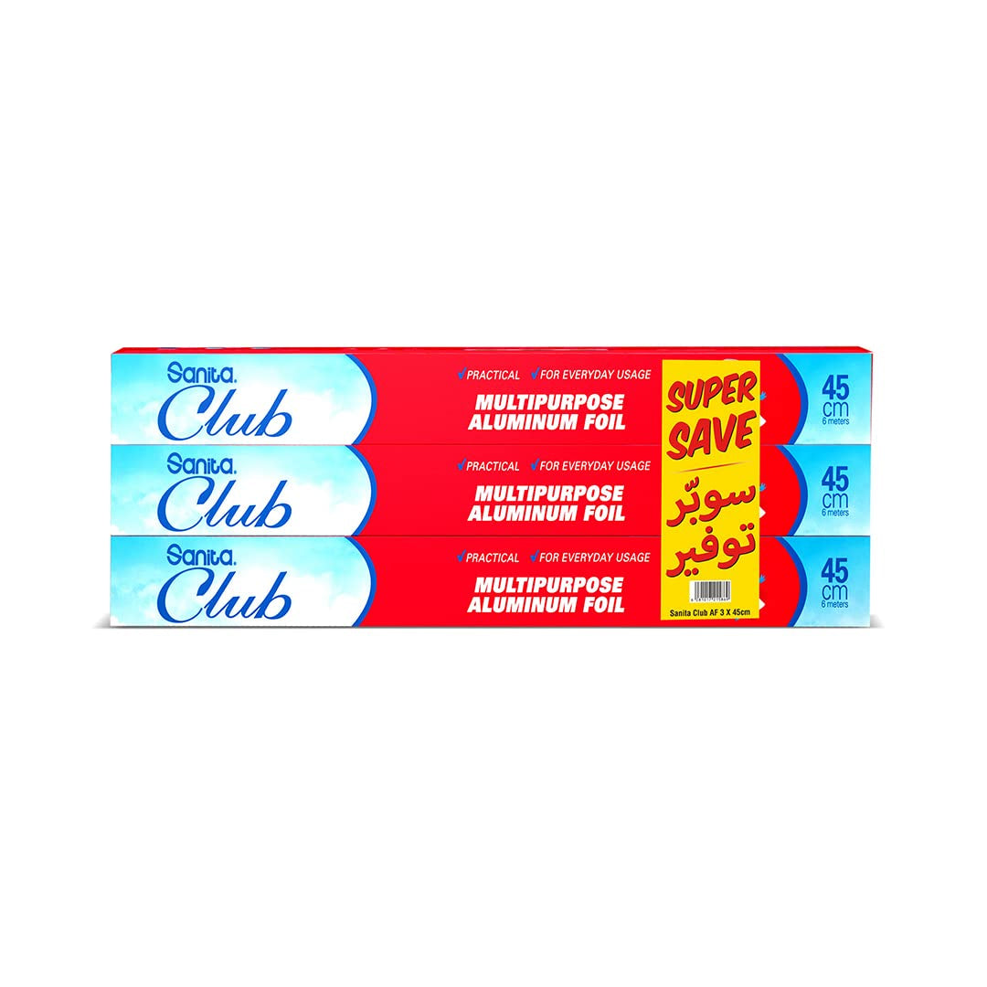 Sanita Club ALUMINUM FOIL 45CMX6M 3 ROLL | B.99826734 (OON/OOR/ONE)