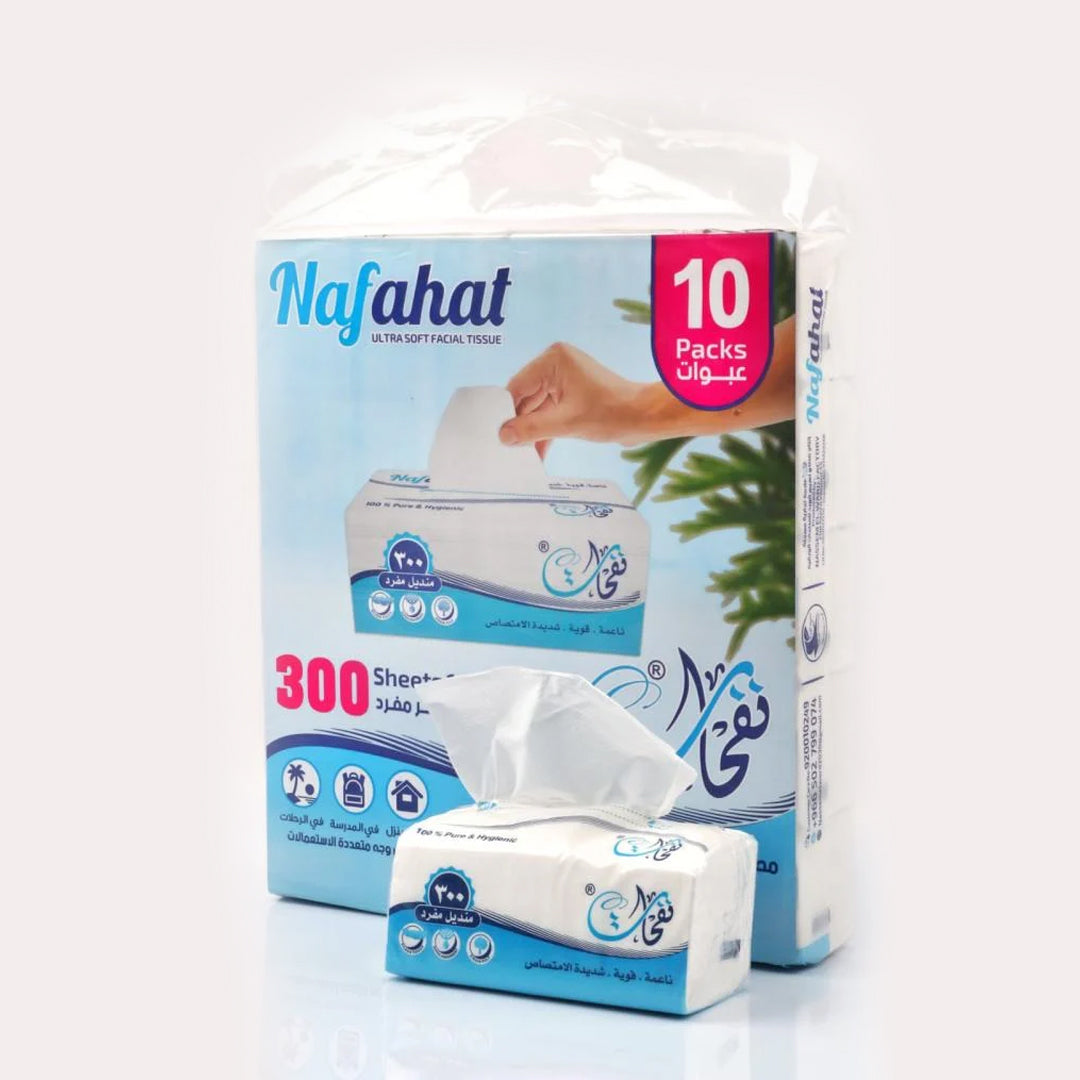 Nafahat Tissue 300 Sheets X 10 Packs | B.99882211 (RN/RH/RM-TX)