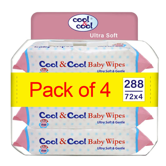 Cool and Cool Baby Wipes 72 sheet 4 pcs | B.99944841 (CO/CC/CA-TX)