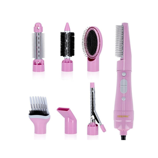 Geepas GH731 8-in-1 Hair Styler - Hot Air Brush with 2 Speed Settings, Overheat Protection, Cool Function | Multi-Functional Salon Hair Styler | 2 Year Warranty | B.6294001710486 (RH-MS-MH)