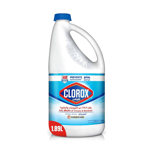 Clorox Liquid Bleach 1.89L, Kills 99.9% of Viruses and Bacteria, Inhibits Bacteria Growth for 48 Hours, Removes Stains | B.6281065016401 (AR-RS-RN)