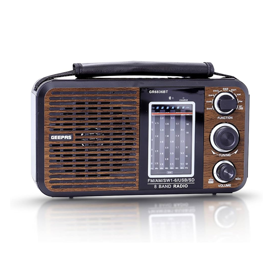 Geepas Rechargeable Radio & BT/USB/SD Music Player GR6836BT | B.6294001746898 (RM-MS-MN)