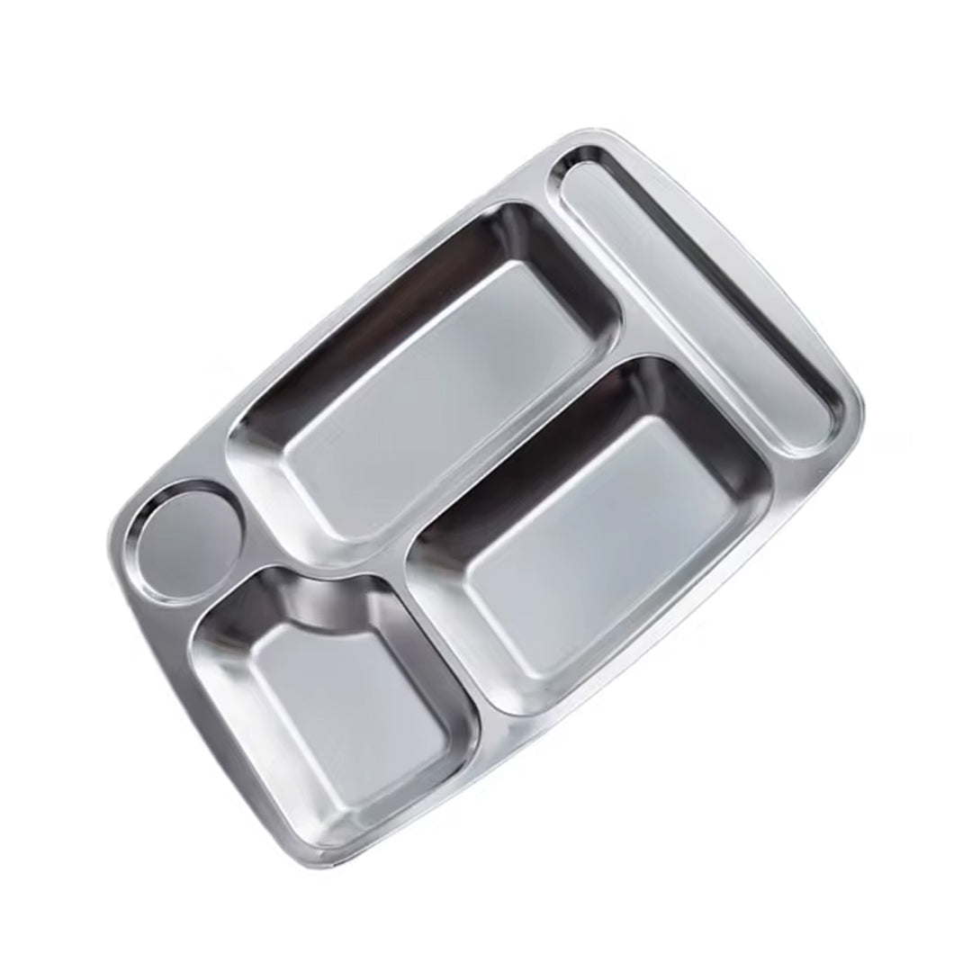 Steel square Dinner Mess Plate with 5 Compartments | B.99878375 (AE-AA-AI)