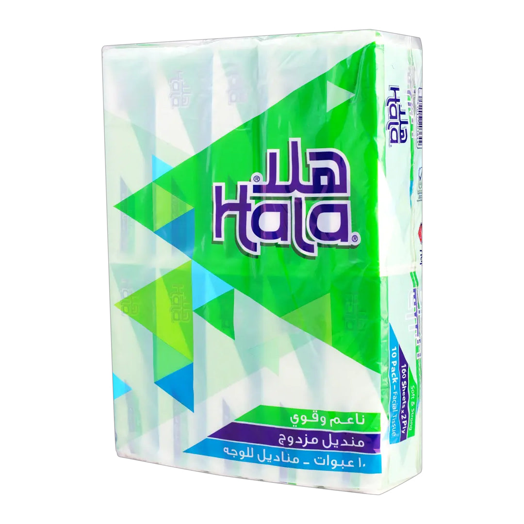 Hala Facial Tissue 160Sheets X 2 Ply Pack 10 Pcs | B.99885441 (MA/IS/IC-TX)