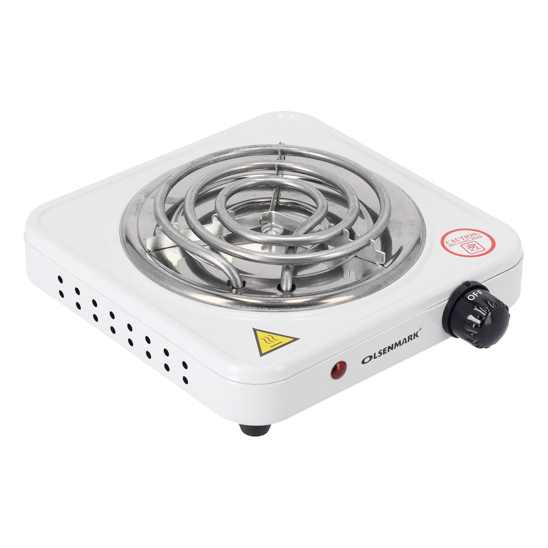 Olsenmark Single Burner Spiral Hot Plate OMHP2201N, 1000W - Indicator light: On/Off - Over heat protection - 1 M cable with BS plug - Zinc - Power(watt): 1000 | 2 Years Warranty | B.6294010815318 (CC-TX)