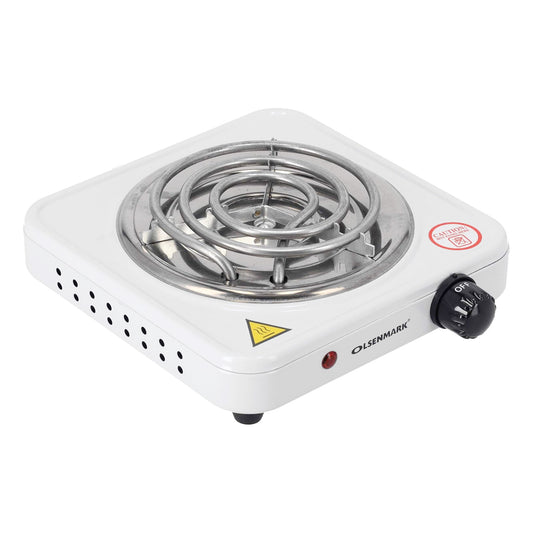Olsenmark Single Burner Spiral Hot Plate OMHP2201N, 1000W - Indicator light: On/Off - Over heat protection - 1 M cable with BS plug - Zinc - Power(watt): 1000 | 2 Years Warranty | B.6294010815318 (CC-TX)