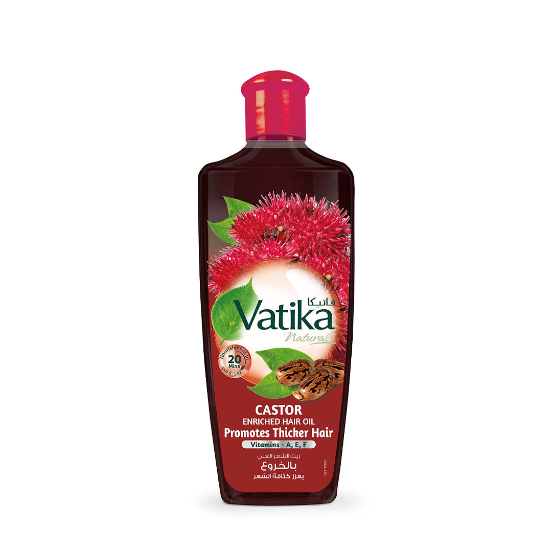 Vatika Naturals Castor Enriched Hair Oil 200ml | Promotes Volume & Thickness | Strengthen, Moisturize & Condition Hairs | B.20040371 (IS/IC/II)