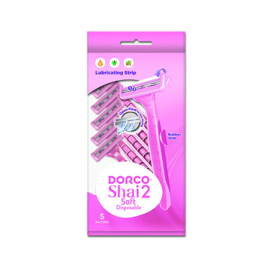 Dorco Soft 2 Twin Blade Disposable Razors for Women 5PCS | B.20036434 (EM/EM/CS)