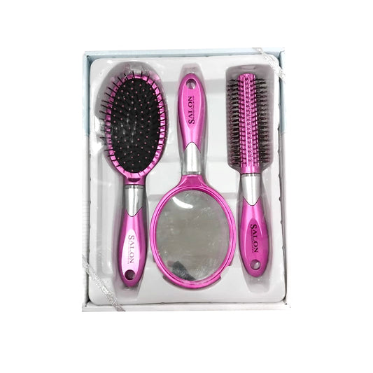 Professional Use Combo Set Of 3 Pcs Hair Comb Brush Set With Mirror | B.6921199168880 (ON/OE/OC)