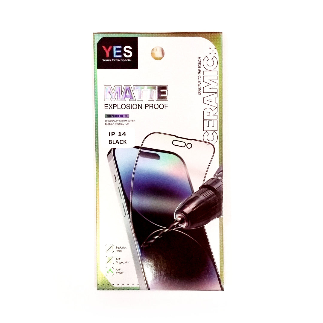 Yes Matte Screen Protector Ceramic | Anti Fingerprint | Iphone 14 Black (VX/LV)