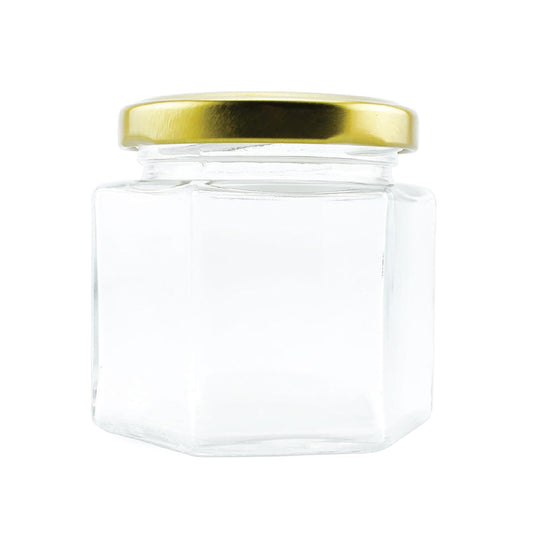 BOTTLE HEXAGON Glass Jar GOLD LID  (730ML)(FILLEEN) NO3 BIG | B.99931827 (AS-AE-AA(OEM-TX)