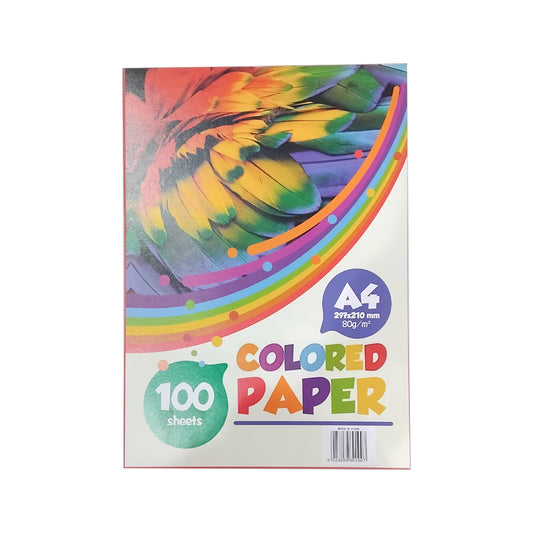 Colored Paper 100 Sheets A4 297x210 mm 80g/m2 | B.6923859801007 (SH-SA-SR-TX)