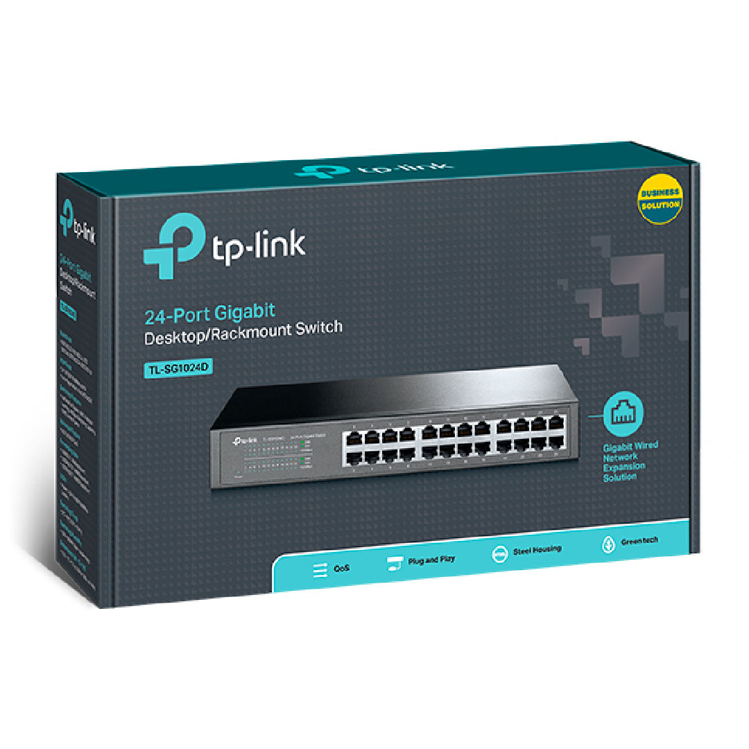 tp-link 24-port gigabit desktop/rackmount switch- TL-SG1024D (NRB/NMV/XBI)