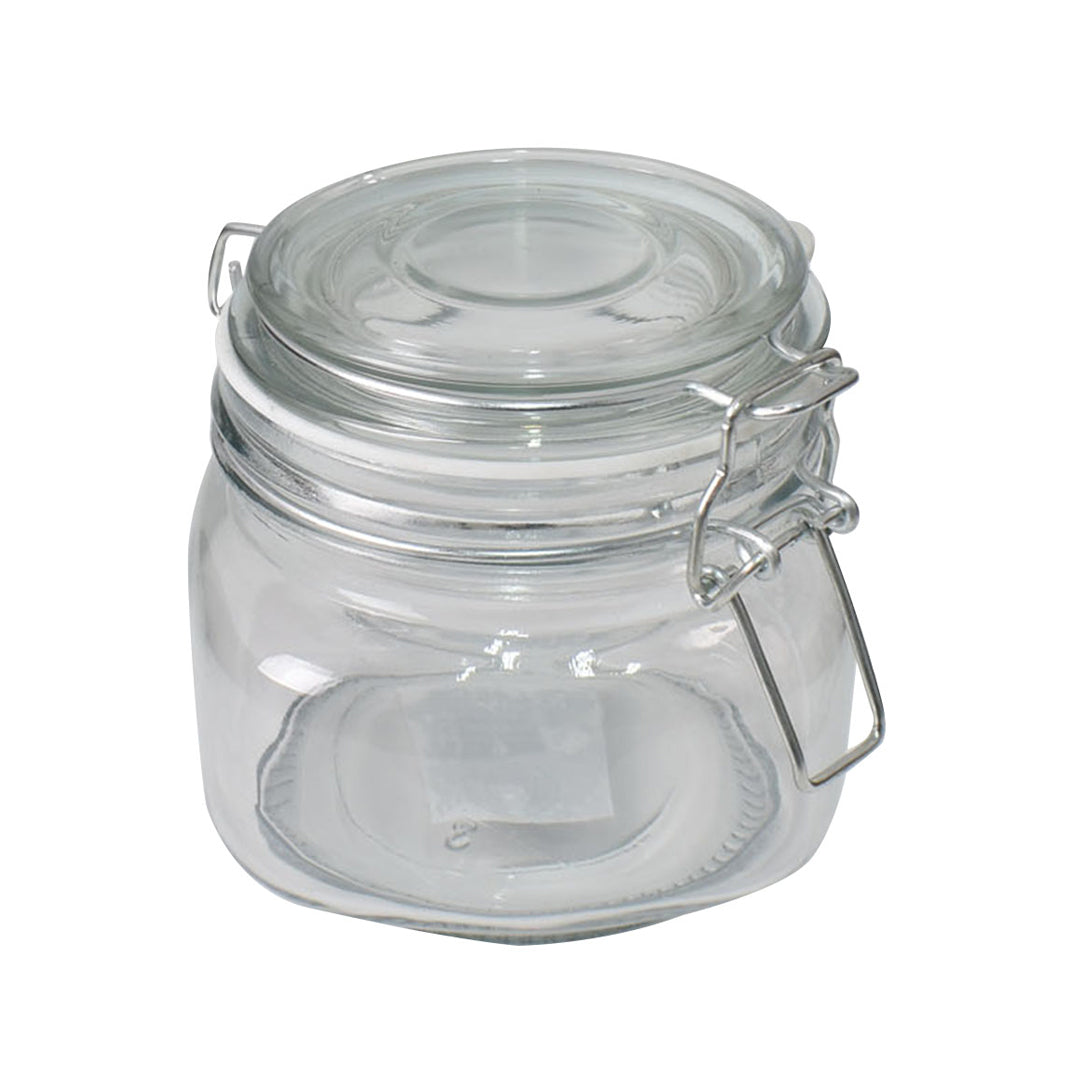 Transparent glass jar with lock 500ml | B.20039450 (HH-HM-AS)