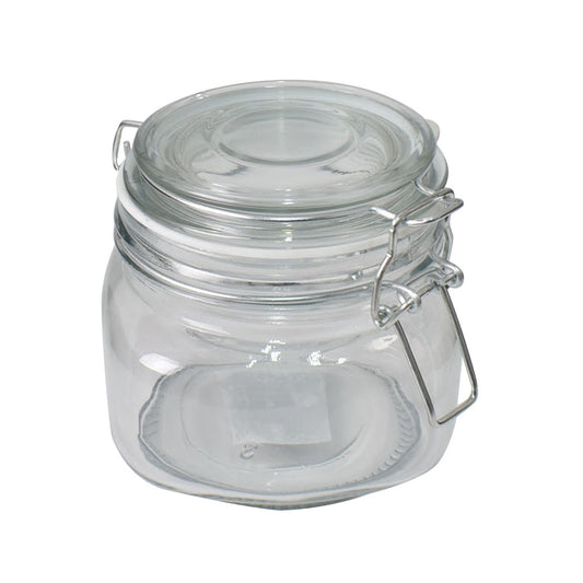 Transparent glass jar with lock 500ml | B.20039450 (HH-HM-AS)