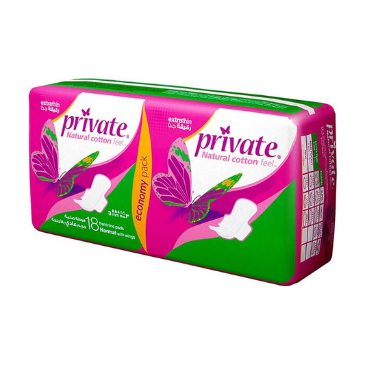 Private Sanitary Pads Extra Thin Normal 18 Pads | B.5281001312728 (OMN/OMR/OIE)