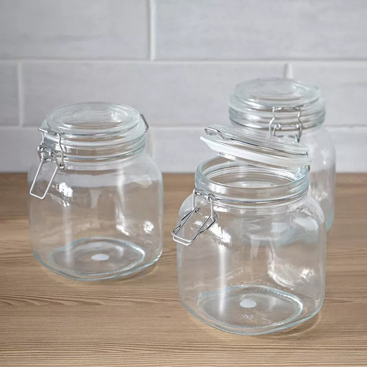 Transparent glass jar with lock 750ml 1PCS | B.20045353 (RH/RM/ME)